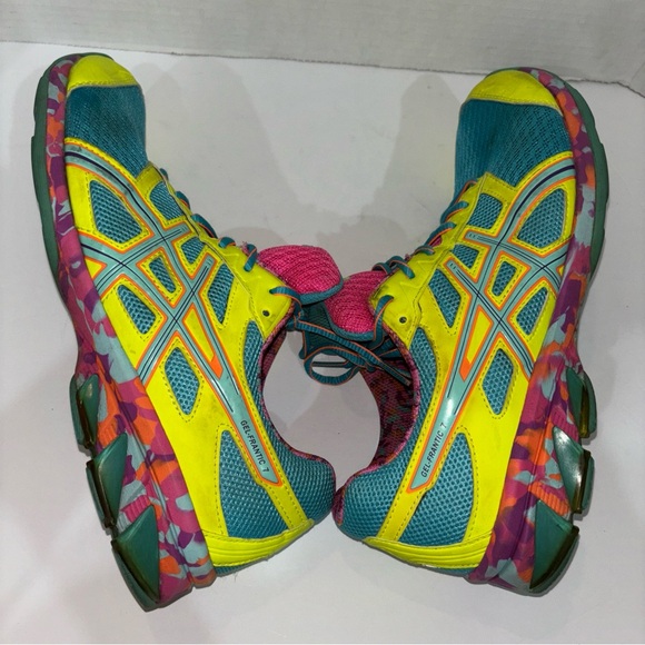 ASICS Gel Frantic 7 Running Sneakers Woman’s size 11 very colorful T3A6Q - Picture 9 of 11